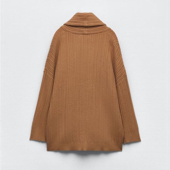 ZARA OVERSIZED COWL NECK KNIT SWEATER - Picture 8 of 11
